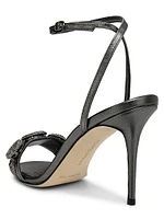 Alvisa Crystal-Embellished Metallic Leather Sandals
