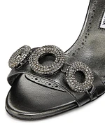 Alvisa Crystal-Embellished Metallic Leather Sandals