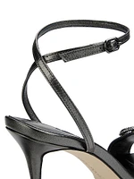 Alvisa Crystal-Embellished Metallic Leather Sandals
