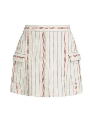 Chevron-Striped Cargo Miniskirt