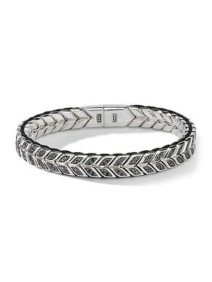 Chevron Woven Bracelet Sterling Silver