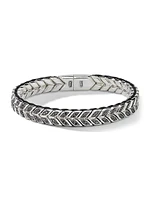 Chevron Woven Bracelet Sterling Silver