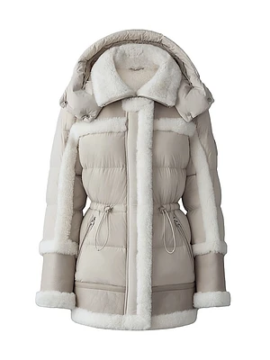 Lilibeth Mixed-Media Shearling Down Parka
