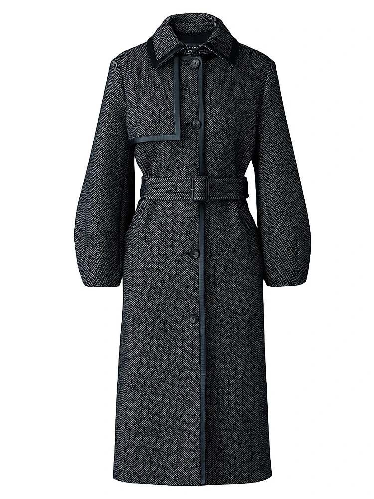 Wool-Blend Belted Trench Coat