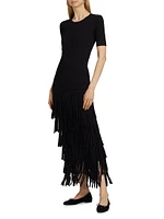 Za Knit Fringe Dress