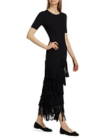 Za Knit Fringe Dress