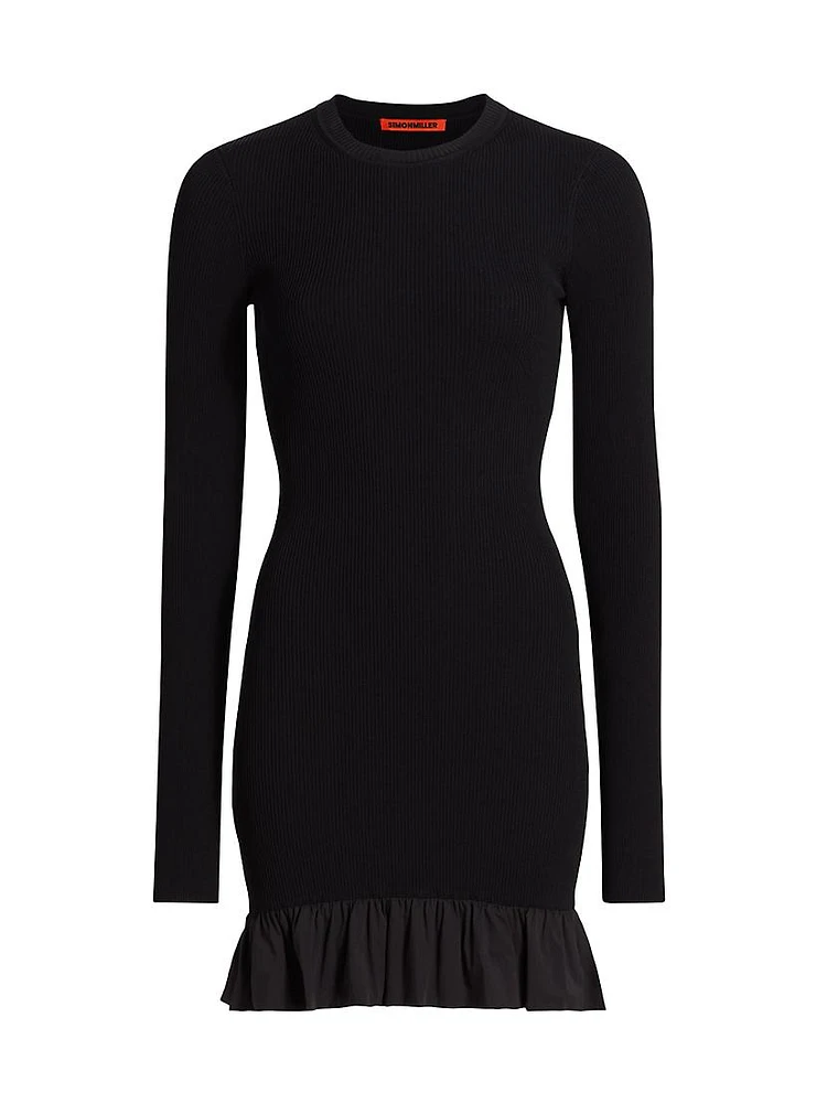 Otto Long-Sleeve Knit Minidress