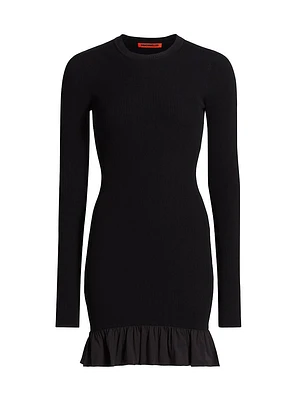 Otto Long-Sleeve Knit Minidress