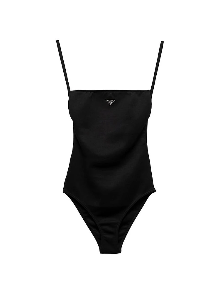 Interlock Knit One-Piece Swimsuit