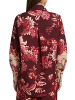 Aafa Floral Linen & Cotton Long-Sleeve Shirt