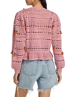 Cotton Crocheted Open-Knit Blouse