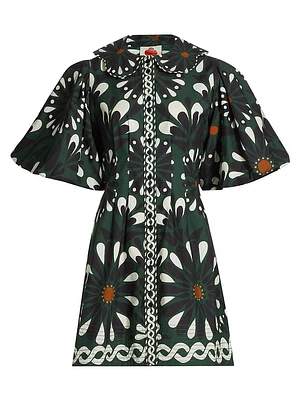 Ainika Flowers Puff-Sleeve Minidress