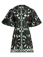 Ainika Flowers Puff-Sleeve Minidress