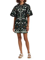 Ainika Flowers Puff-Sleeve Minidress