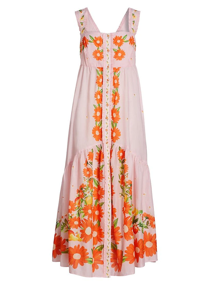 Papaya Salad Cotton Maxi Dress