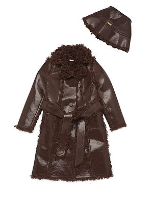 Little Girl's & Girl's 2-Piece Tili Reversible Trench Coat & Hat Set