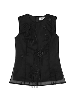 Embellished Tulip Organza Top