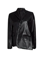 Faux Leather Asymmetrical Jacket