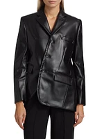 Faux Leather Asymmetrical Jacket