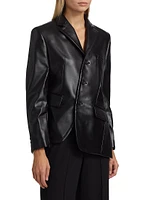 Faux Leather Asymmetrical Jacket