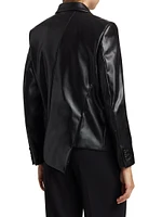 Faux Leather Asymmetrical Jacket