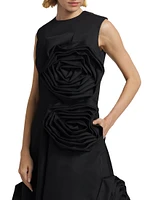 Rosette Sleeveless Cocktail Dress