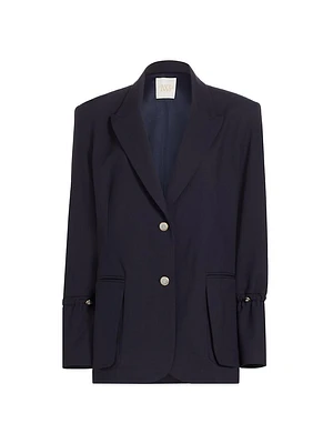 Wool-Blend Boxy Blazer