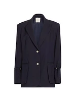 Wool-Blend Boxy Blazer