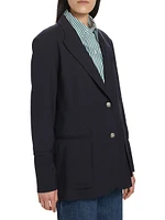 Wool-Blend Boxy Blazer