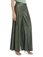 Didi Leather Wide-Leg Pants