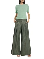 Didi Leather Wide-Leg Pants