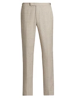 Elliot Plaid Wool & Linen Straight-Leg Pants