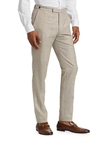 Elliot Plaid Wool & Linen Straight-Leg Pants