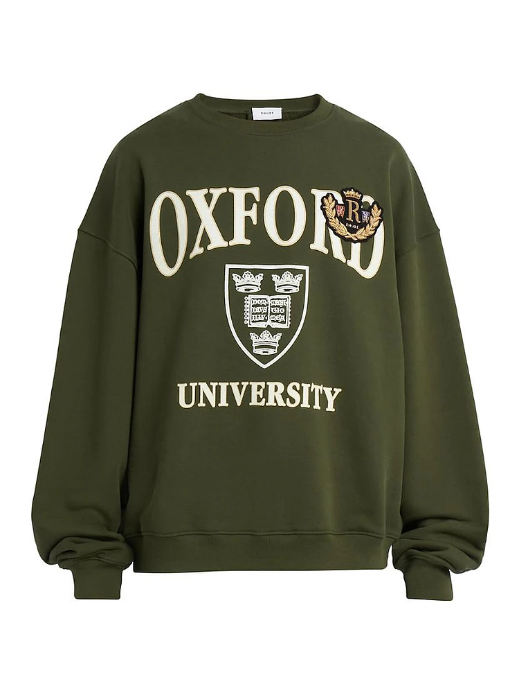 Oxford Cotton Crewneck Sweatshirt