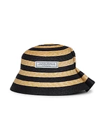 Vela Striped Raffia Bucket Hat