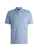 Interlock-Cotton Polo Shirt with Logo Print