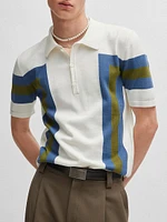 Short-Sleeved Polo Sweater Cotton