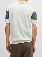 Short-Sleeved Polo Sweater Cotton