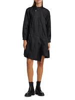 Asymmetric Pleated Shirtdress