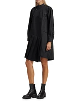 Asymmetric Pleated Shirtdress