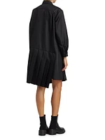 Asymmetric Pleated Shirtdress