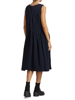 Wool Drop-Waist Midi-Dress