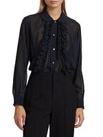 Sheer Ruffle Blouse