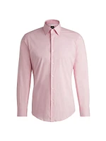 Slim-Fit Shirt Easy Iron Stretch Cotton Poplin