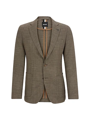 Slim-Fit Jacket Melange Stretch Cloth