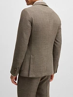 Slim-Fit Jacket Melange Stretch Cloth