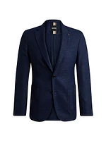 Slim-Fit Jacket Melange Stretch Cloth