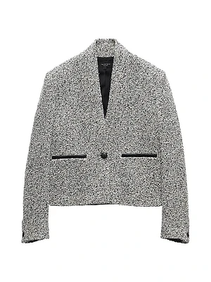 Pippa Tweed Collarless Blazer