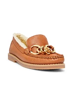 Jane Sherpa-Trimmed Leather Loafers