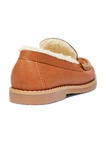 Jane Sherpa-Trimmed Leather Loafers